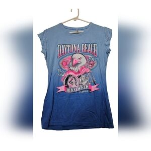 Exist Blue and Pink Graphic Tee